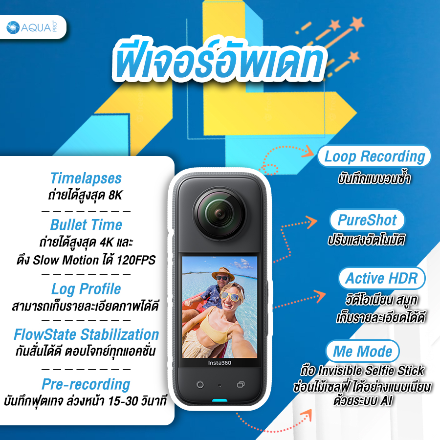 ฟีเจอร์อัพเดท insta360 x3