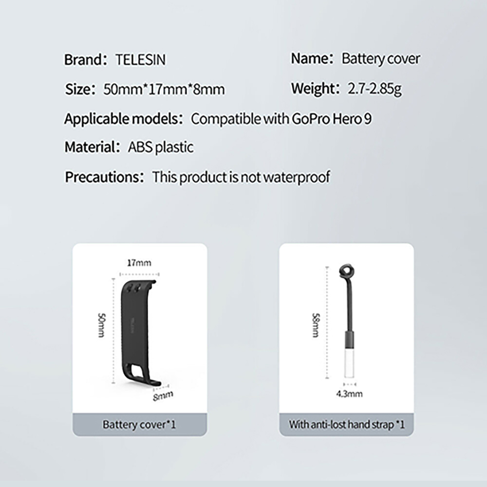 (Pre-Order 7-15 วัน) GoPro 13 / 12 / 11 / 10 / 9 Telesin Battery Lid Plastic - Image 7