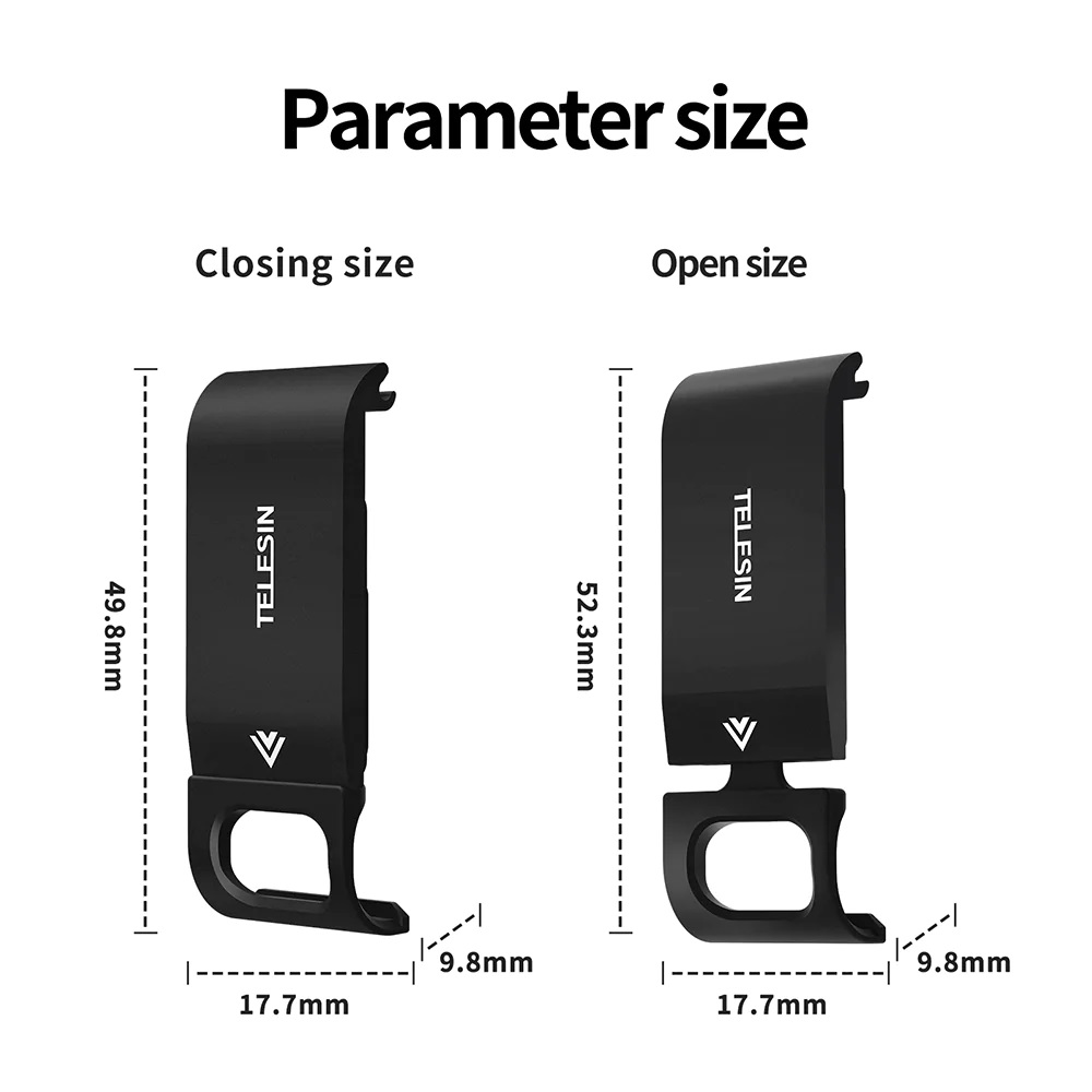 (Pre-Order 7-15 วัน) GoPro 13 / 12 / 11 / 10 / 9 Telesin Battery Lid Aluminum - Image 3