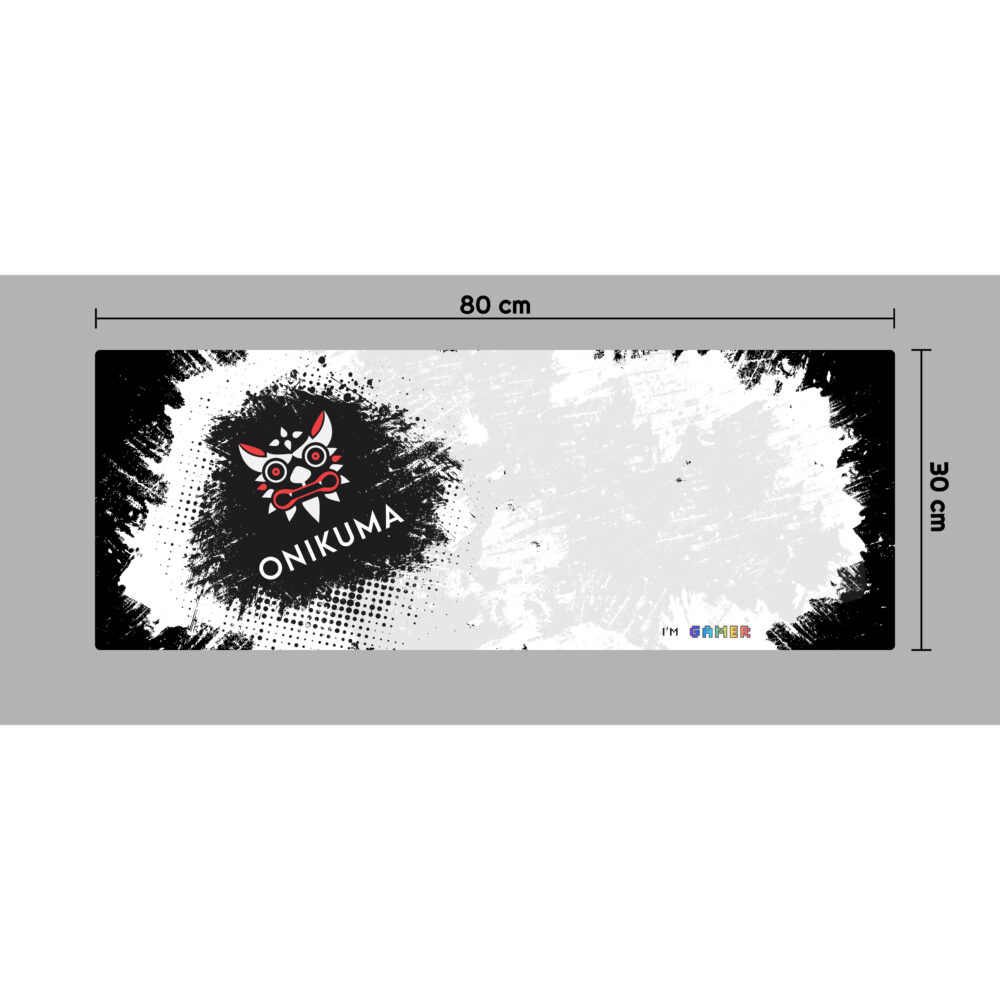 Onikuma I'M GAMER Gaming Mousepad Size 800 x 300 x 3 mm (White-Black) แผ่นรองเมาส์ แผ่นรองเมาส์เกมมิ่ง แผ่นรองเมาส์สีดำ แผ่นรองเมาส์ - Image 2