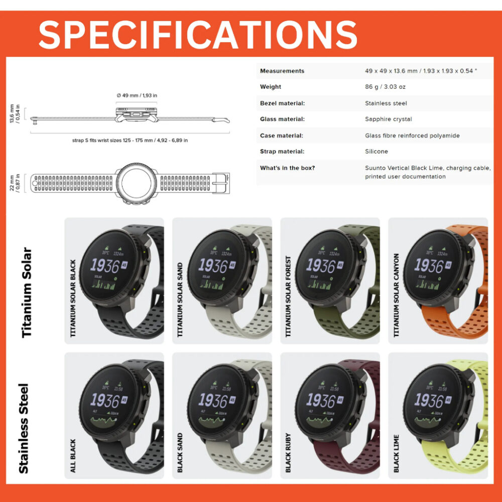 SUUNTO VERTICAL [ ใหม่ล่าสุด ] -  SPORT WATCH นาฬิกามัลติสปอร์ต ดำน้ำ วิ่ง เทรล -  ประกัน2 ปีศูนย์ไทย - Image 2