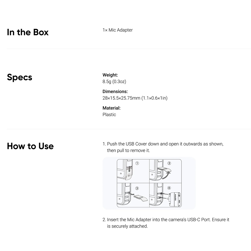 Insta360 X5 Mic Adapter ของแท้ - Image 8