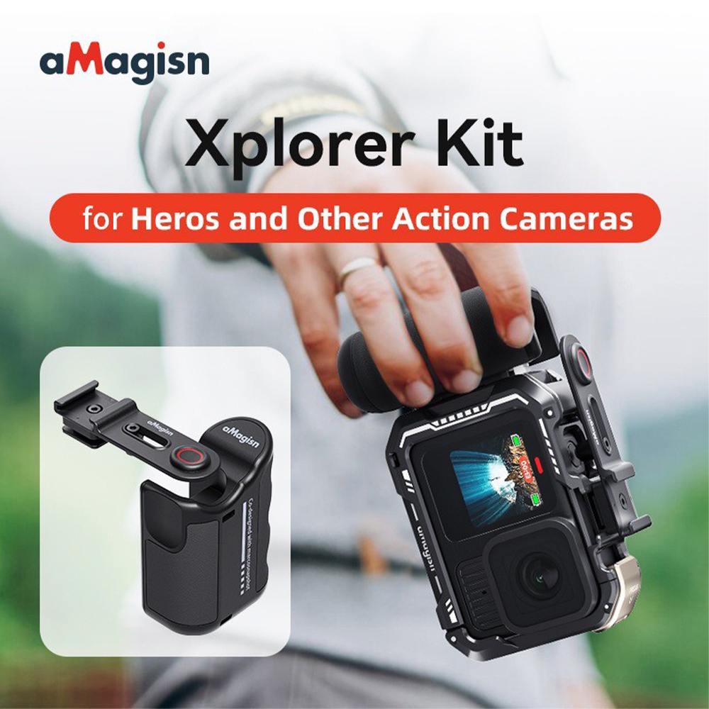 aMagisn Xplorer Grip For Insta360, DJI Action, GoPro Hero Series Action Camera เฉพาะมือจับ มือกดกล้องแอ็คชั่นแคม - Image 7