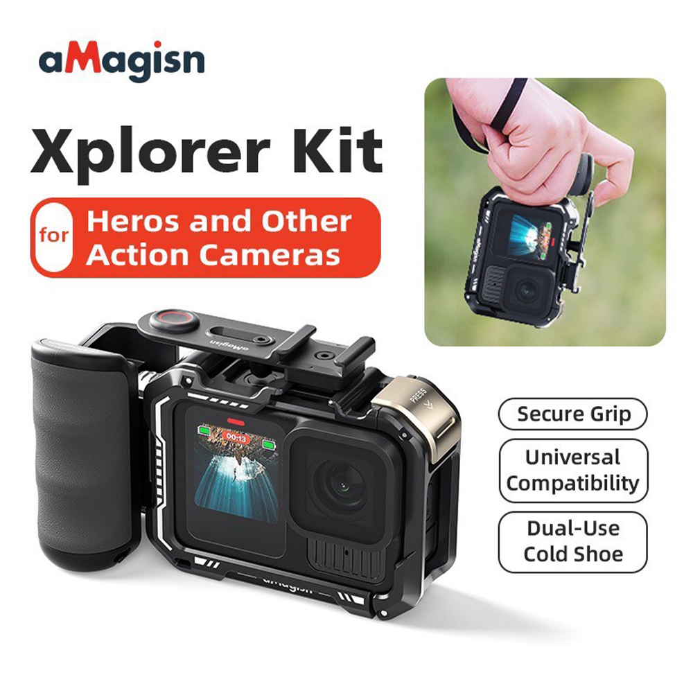 aMagisn Xplorer Grip For Insta360, DJI Action, GoPro Hero Series Action Camera เฉพาะมือจับ มือกดกล้องแอ็คชั่นแคม - Image 6