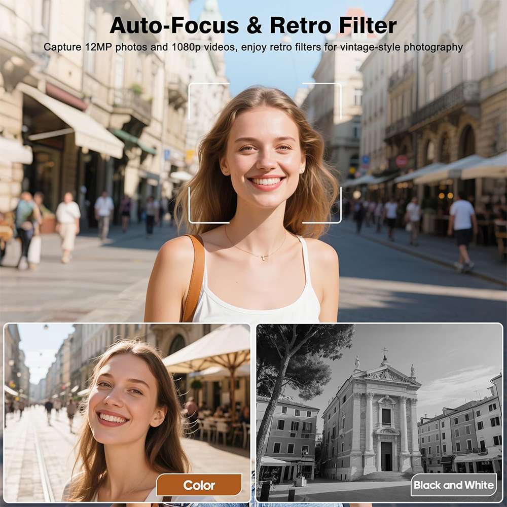 Chuzhao M1 Vintage Mini Digital Camera Retro กล้องขนาดเล็กแบบพกพา สไตล์วินเทจ - Image 7