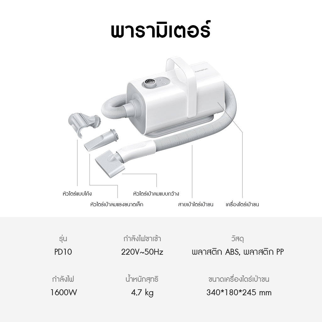HomeRunPet Pet Blow Dryer PD10 รับประกันศูนย์ไทย 1 ปี - Image 2
