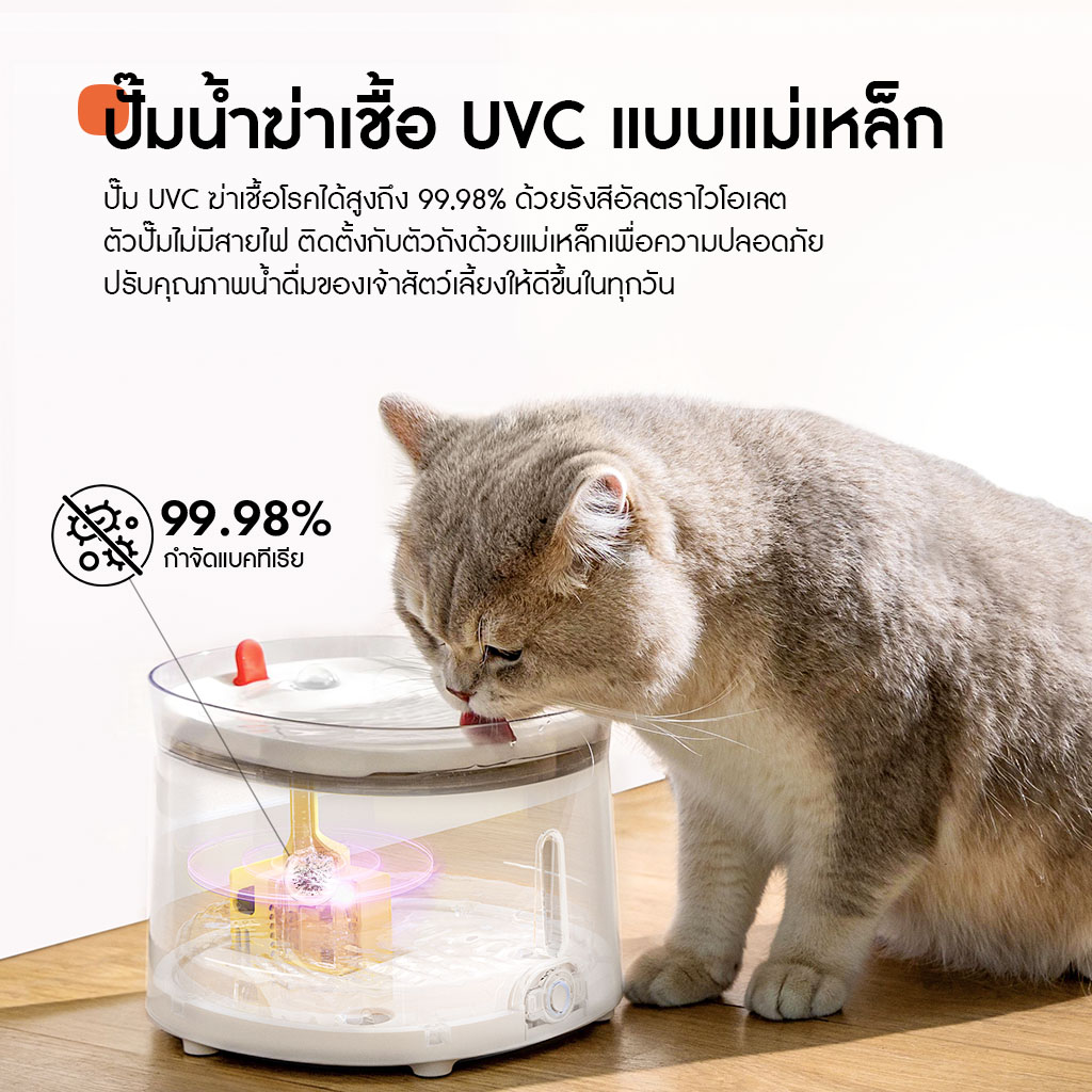 HomeRunPet Pet Fountain UVC Wireless Pump CF20 รับประกันศูนย์ไทย 1 ปี - Image 9