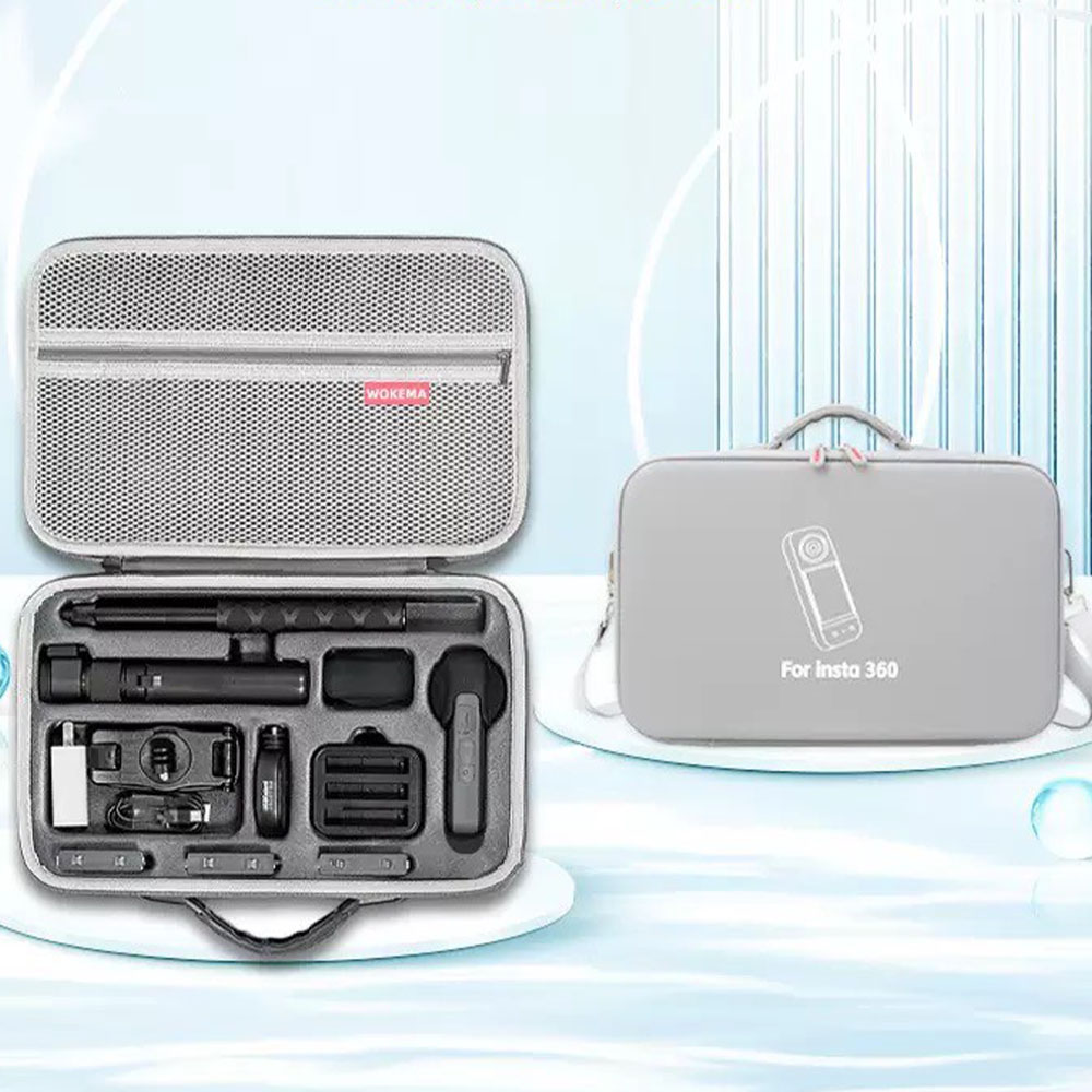 Insta360 X5 / X4 / X3 Grey With Shoulder Strap No.1 a423 กระเป๋าใส่ Insta360 X5 / X4 / X3 - Image 3