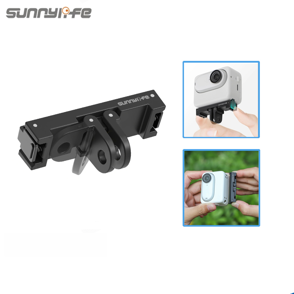 Sunnylife IST-AD692-D Insta360 GO 3S / GO 3 Magnetic Quick Release Mount Action Camera Selfie Stick Tripod Adapter Foldable Cam Stand