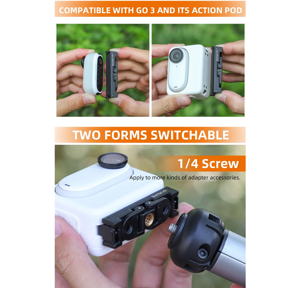 Sunnylife IST-AD692-D Insta360 GO 3S / GO 3 Magnetic Quick Release Mount Action Camera Selfie Stick Tripod Adapter Foldable Cam Stand - Image 5