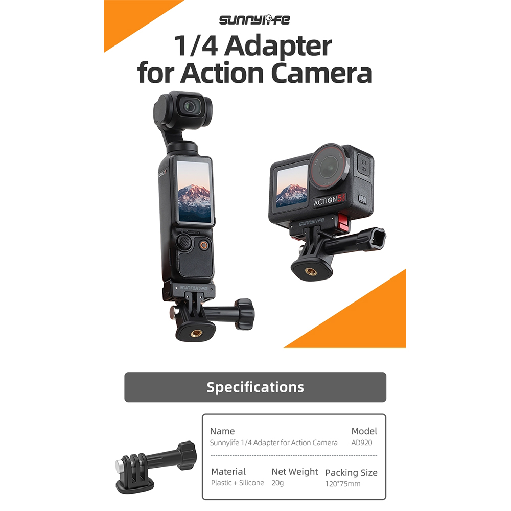 Sunnylife AD920-D 1/4 Adapter 360 Rotation Adapter Accessories - Image 8