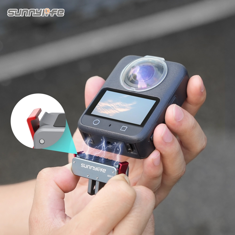 Sunnylife AD017-T DJI Nano/360/Action 5/4/3 Metal Magnetic Quick Release Adapter Mount Action Camera Foldable Cam Stand 1/4" Adapter - Image 5