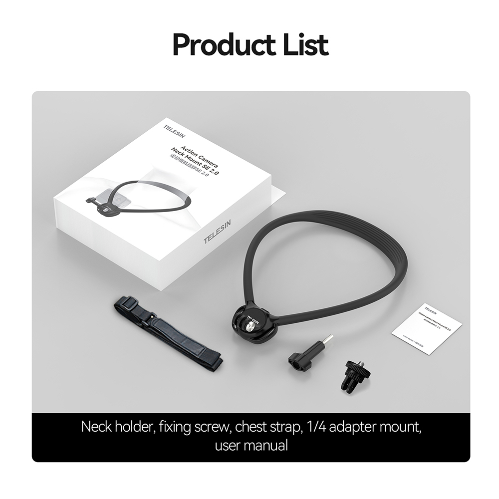 Telesin Neck Mount SE 2.0 สายคล้องคอ สายรัดหน้าอกปรับได้ POV/Vlog Neck Mount Phone Holder And Action Camera - Image 3