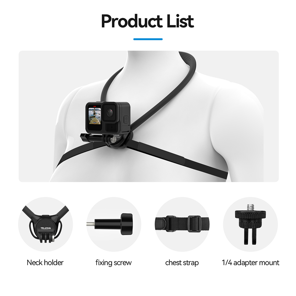 Telesin Neck Mount SE 2.0 สายคล้องคอ สายรัดหน้าอกปรับได้ POV/Vlog Neck Mount Phone Holder And Action Camera - Image 6