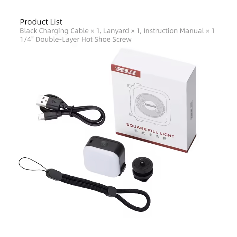 STARTRC Square Fill Light For DJI ACTION/NANO/360 ไฟติดกล้องแอคชั่น - Image 2