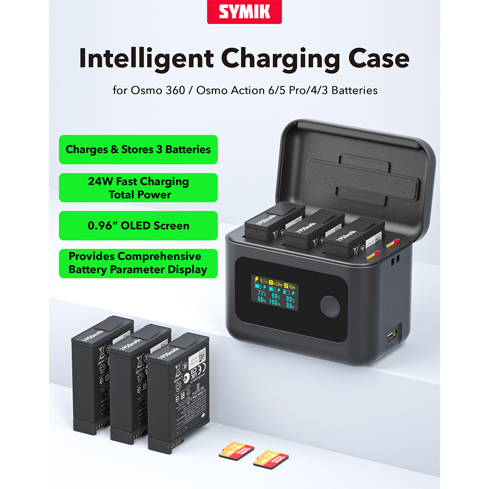 SYMIK Insta360 X5 Intelligent Charging Case แท่นชาร์จ Insta360 X5 - Image 2