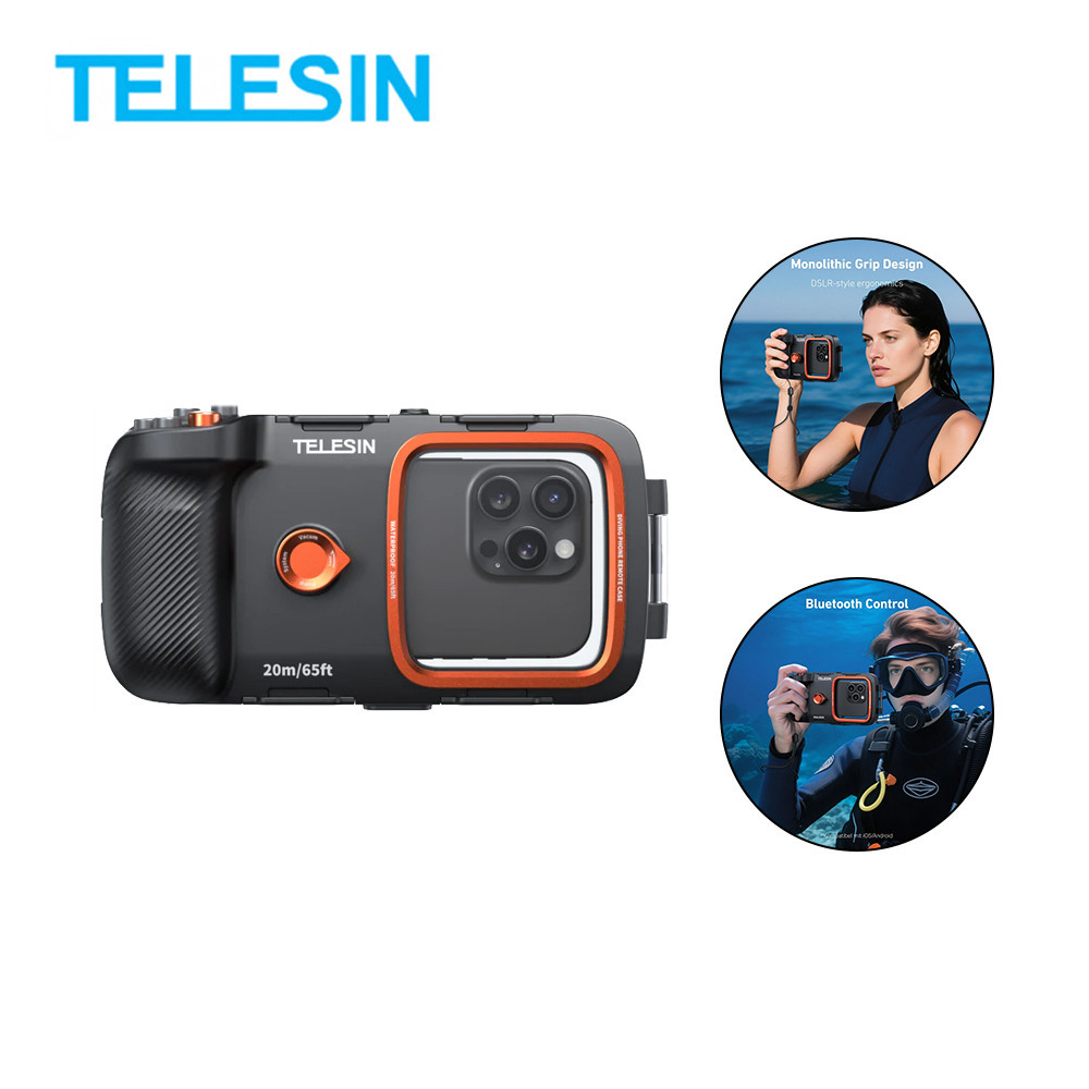 Telesin Diving Phone Case with Remote Control เคสดำน้ำสำหรับสมาร์ทโฟน พร้อมรีโมต Bluetooth กันน้ำ By AquaproThailand
