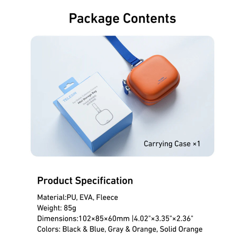 Telesin DisAdv Mini Black Carrying Case for Action Camera กระเป๋าเก็บตัวกล้องกันน้ำกันกระแทก GoPro / DJI / Insta360 - Image 5