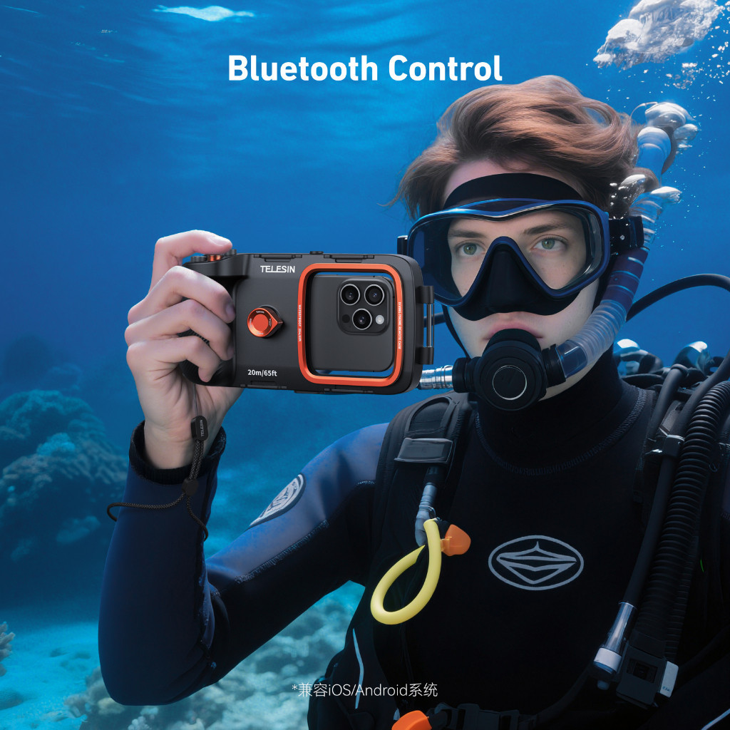 Telesin Diving Phone Case with Remote Control เคสดำน้ำสำหรับสมาร์ทโฟน พร้อมรีโมต Bluetooth กันน้ำ By AquaproThailand - Image 5
