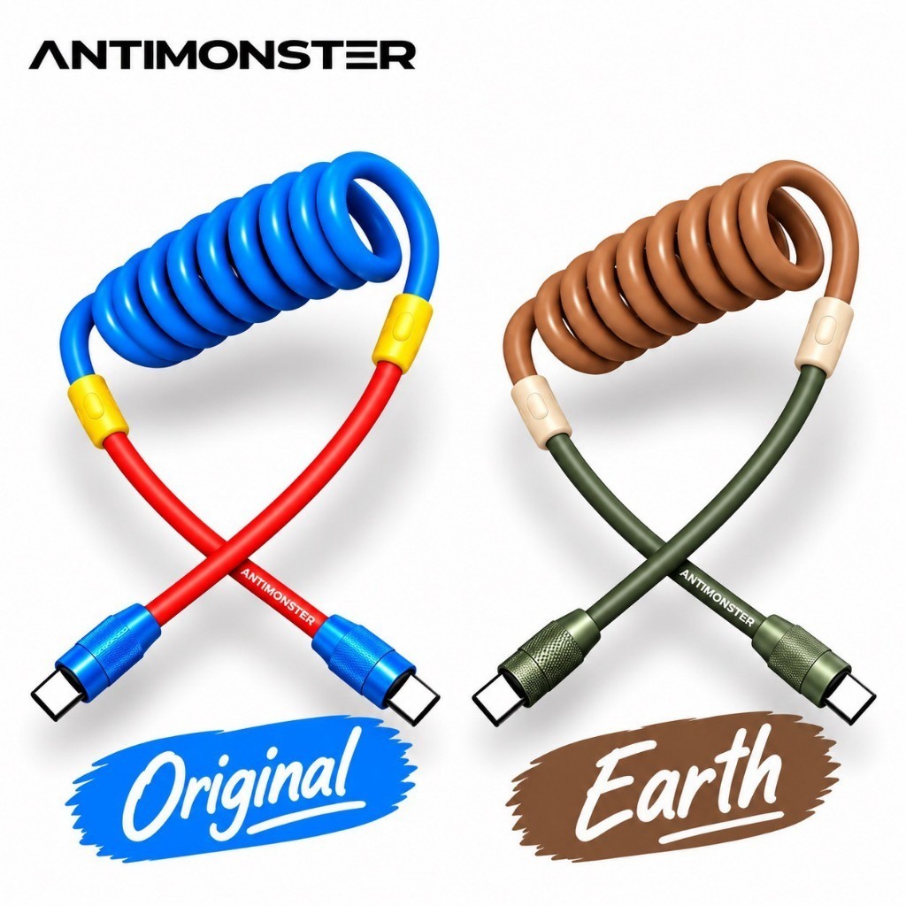 Antimonster Loop Original+Earth 240W Type-C Fast Charging ชาร์จเร็ว สายชาร์จแบบสปริง (ประกันตลอดชีพ)