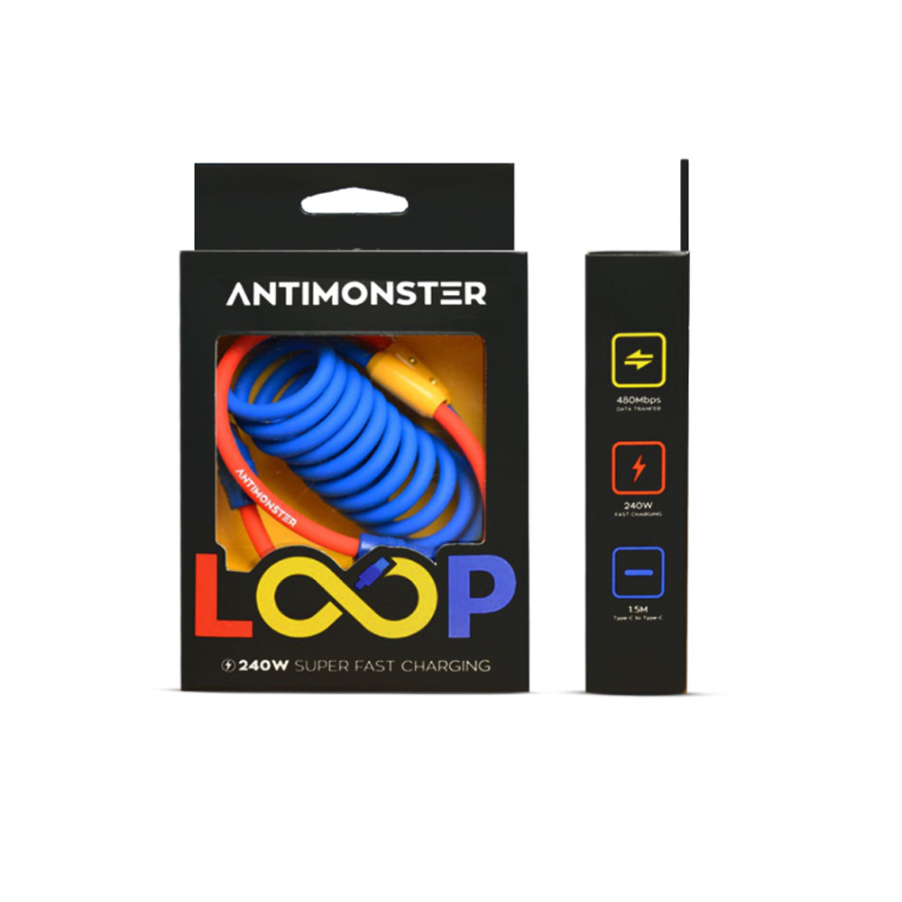 Antimonster Loop Original 240W Type-C Fast Charging ชาร์จเร็ว สายชาร์จแบบสปริง (ประกันตลอดชีพ) - Image 5